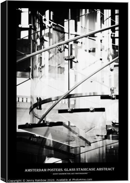 Amsterdam Posters. Glass Staircase Abstract Canvas Print by Jenny Rainbow