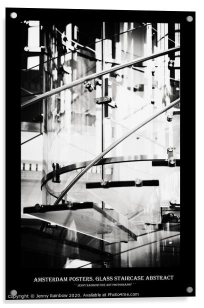 Amsterdam Posters. Glass Staircase Abstract Acrylic by Jenny Rainbow
