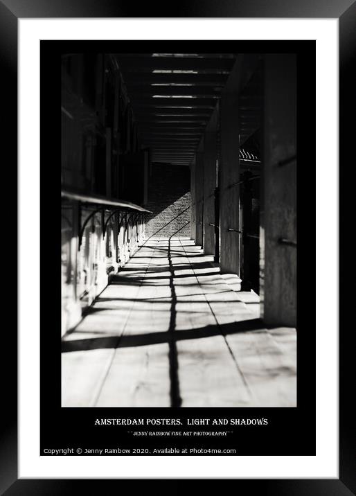 Amsterdam Posters. Lights and Shadows Framed Mounted Print by Jenny Rainbow