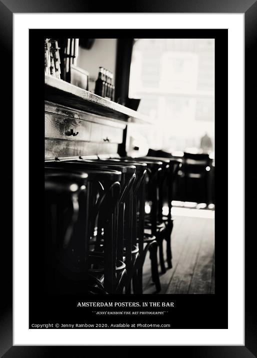 Amsterdam Posters. In the Bar Framed Mounted Print by Jenny Rainbow