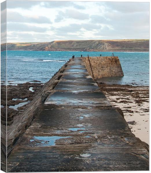 Sennen Cove Quay Wall Canvas Print by Phil Whyte