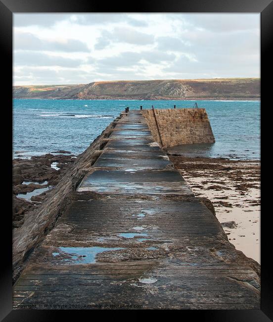 Sennen Cove Quay Wall Framed Print by Phil Whyte