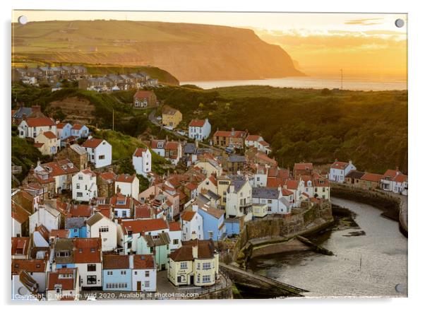 Staithes village sunset Acrylic by Northern Wild