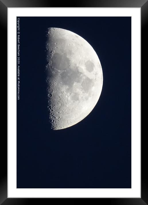 Half moon taken in Felixstowe Suffolk uk Framed Mounted Print by Robert Beecham