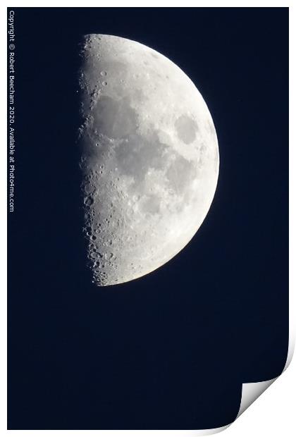 Half moon taken in Felixstowe Suffolk uk Print by Robert Beecham