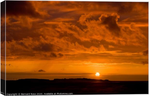 Hilbre Sunset from West Kirby Canvas Print by Bernard Rose Photography
