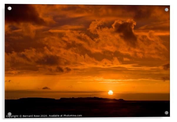 Hilbre Sunset from West Kirby Acrylic by Bernard Rose Photography