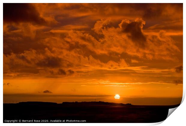 Hilbre Sunset from West Kirby Print by Bernard Rose Photography
