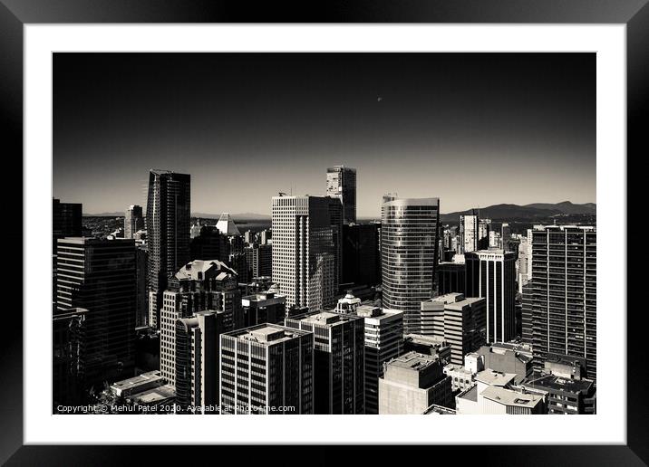 High shot of skyscrapers in downtown Vancouver - British Columbia, Canada Framed Mounted Print by Mehul Patel