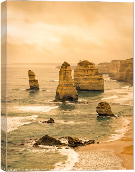 Twelve Apostles cliffs by the Great Ocean Road, Victoria, Australia Canvas Print by Mehul Patel