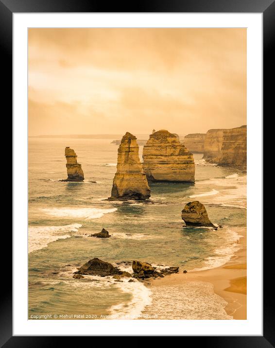 Twelve Apostles cliffs by the Great Ocean Road, Victoria, Australia Framed Mounted Print by Mehul Patel