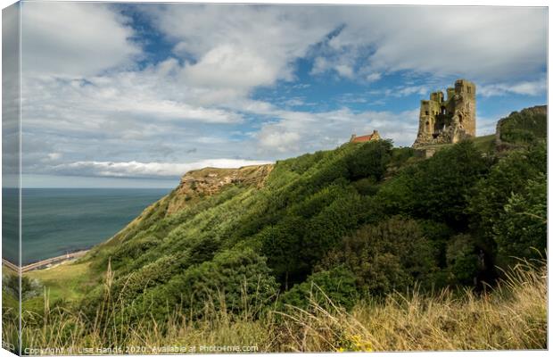 Looking out to sea - Scarborough Castle. Canvas Print by Lisa Hands