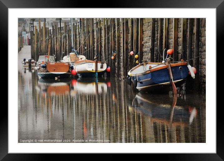 West Looe Reflections, Cornwall. Framed Mounted Print by Neil Mottershead