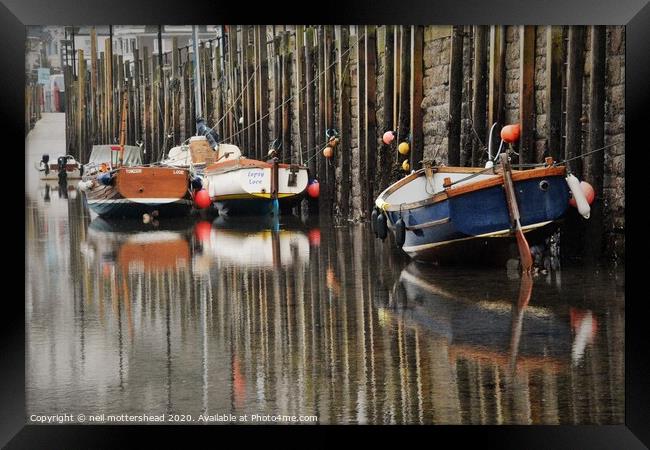 West Looe Reflections, Cornwall. Framed Print by Neil Mottershead