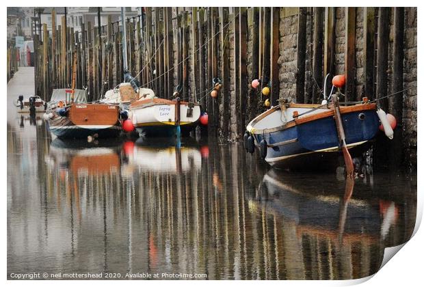 West Looe Reflections, Cornwall. Print by Neil Mottershead