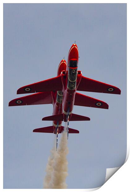 Red Arrows Inverted Pass Print by J Biggadike