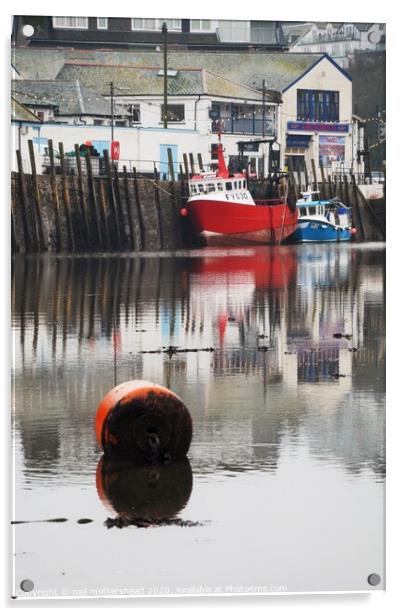 East Looe Reflections. Acrylic by Neil Mottershead