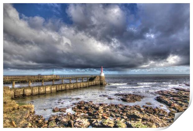 Amble pier Northumberland Coast Print by David Thompson