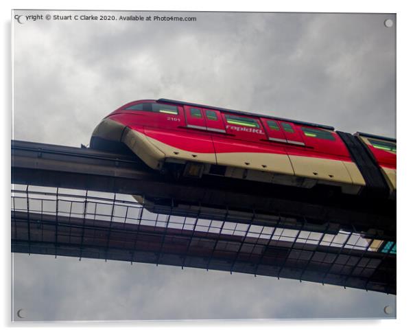 rapidKL monorail Acrylic by Stuart C Clarke