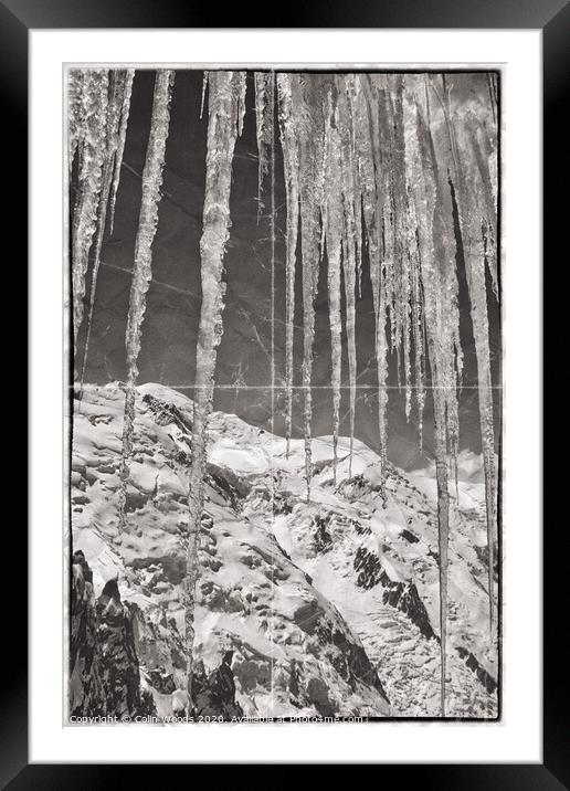 Mont Blanc and icicles Framed Mounted Print by Colin Woods