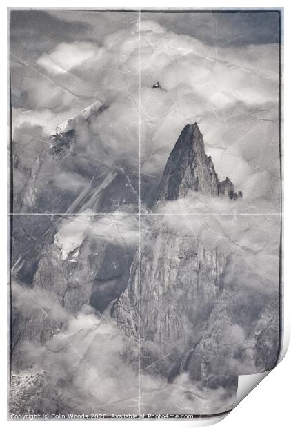 Light and Shade on the Aiguille Verte Print by Colin Woods