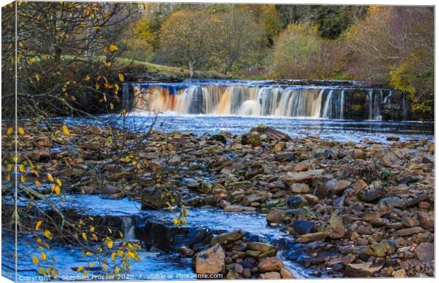 Autumn waterfall scene Canvas Print by Stephen Prosser