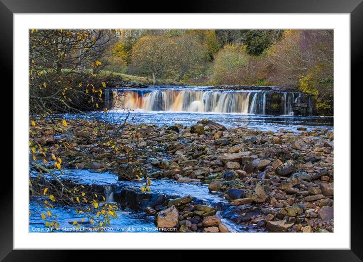 Autumn waterfall scene Framed Mounted Print by Stephen Prosser