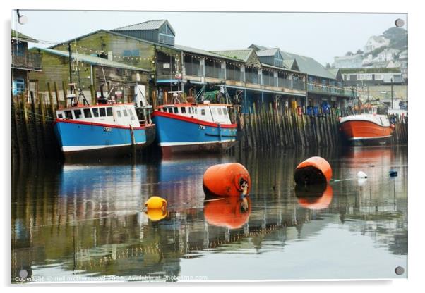 Looe Fish Market, Cornwall. Acrylic by Neil Mottershead