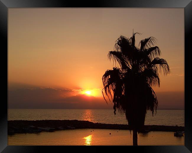 Sunset in Side,Turkey Framed Print by mike radcliffe