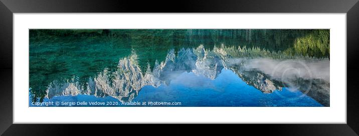 Mountains reflection on the lake  Framed Mounted Print by Sergio Delle Vedove