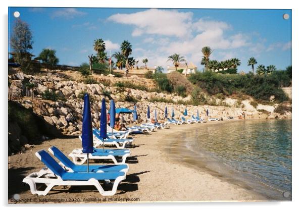 Malama Beach Cyprus  Acrylic by  