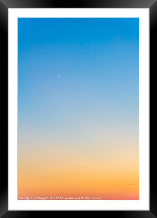 Moon at sunset Framed Mounted Print by Craig Cunliffe