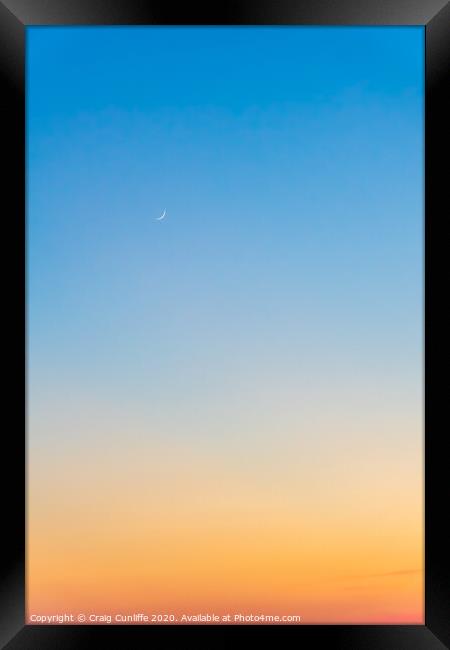 Moon at sunset Framed Print by Craig Cunliffe