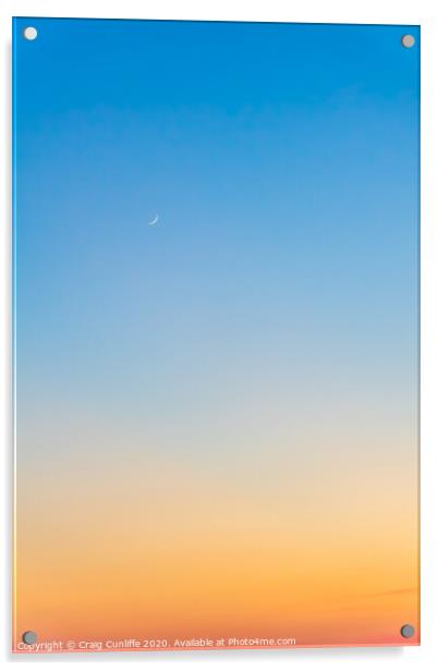 Moon at sunset Acrylic by Craig Cunliffe