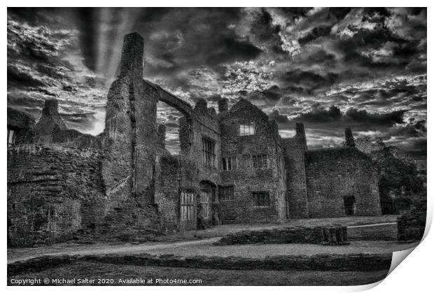 Neath Abbey at Night Print by Michael W Salter