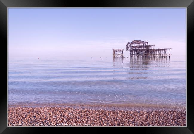 The West Pier at Brighton Framed Print by Clare Edmonds