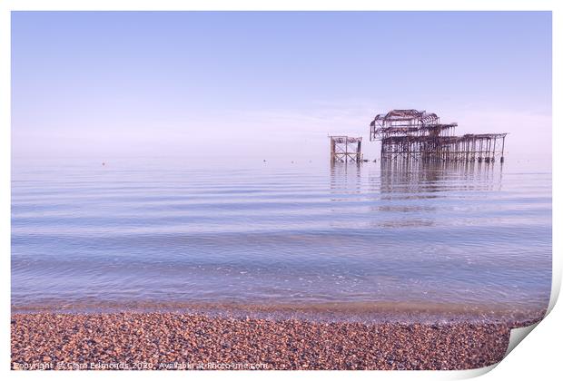 The West Pier at Brighton Print by Clare Edmonds