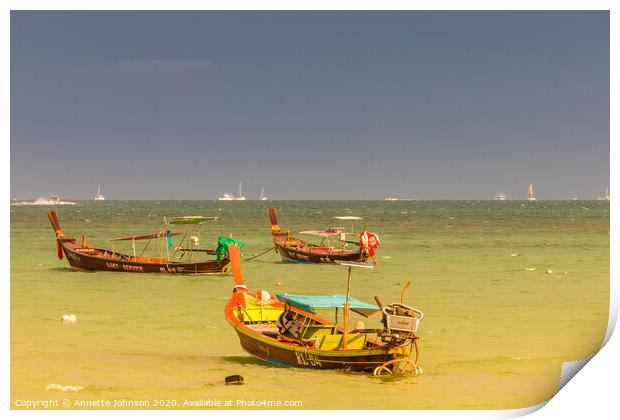 Summer Boats Print by Annette Johnson