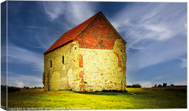 Saint Peter's on the Wall, Bradwell on Sea Canvas Print by Pauline Tims