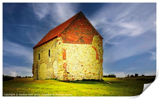 Saint Peter's on the Wall, Bradwell on Sea Print by Pauline Tims