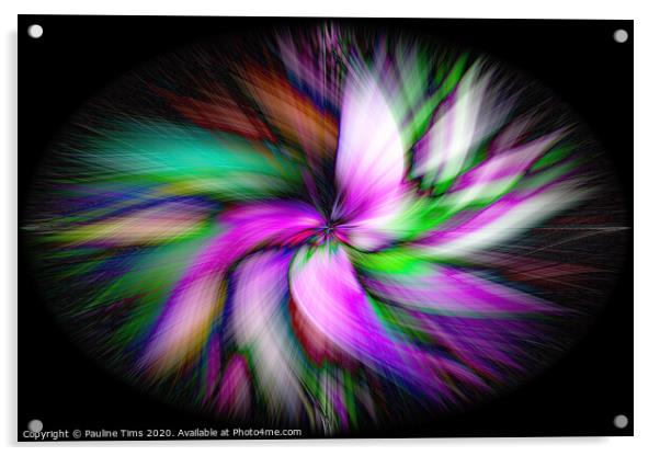 Rainbow Twirl Acrylic by Pauline Tims