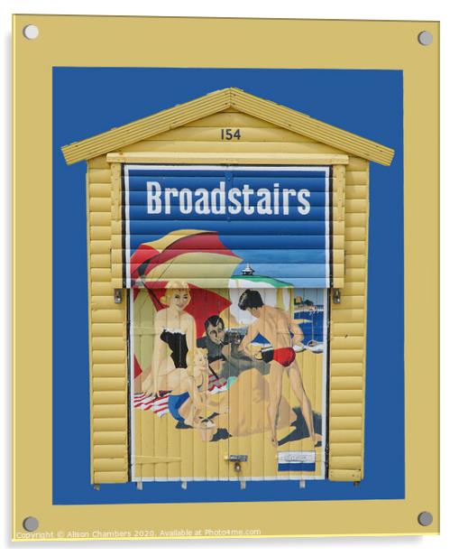 Broadstairs Beach Hut Acrylic by Alison Chambers