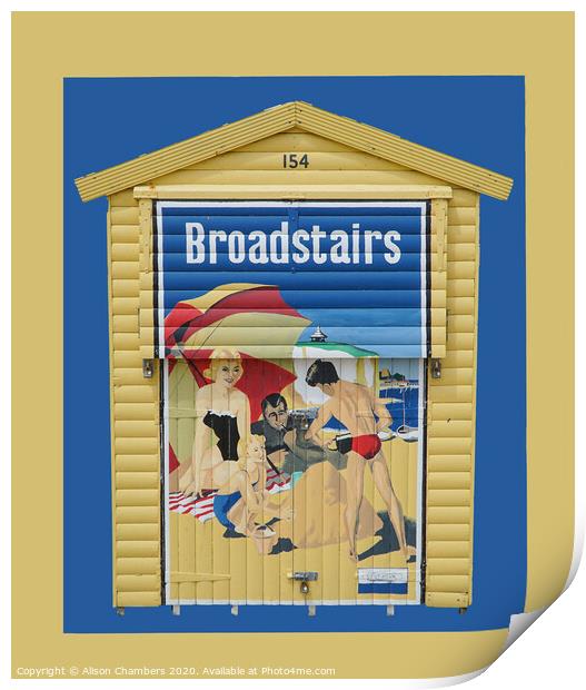 Broadstairs Beach Hut Print by Alison Chambers