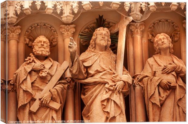 Christ Disciple Statues Monestir Monastery of Montserrat Catalonia, Spain Canvas Print by William Perry