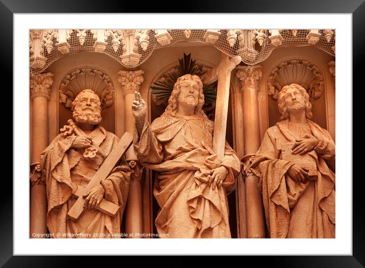 Christ Disciple Statues Monestir Monastery of Montserrat Catalonia, Spain Framed Mounted Print by William Perry
