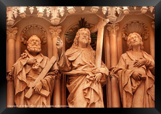 Christ Disciple Statues Monestir Monastery of Montserrat Catalonia, Spain Framed Print by William Perry