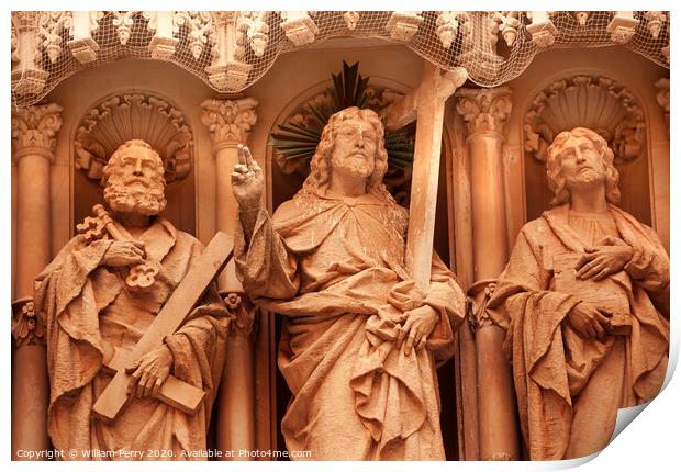 Christ Disciple Statues Monestir Monastery of Montserrat Catalonia, Spain Print by William Perry
