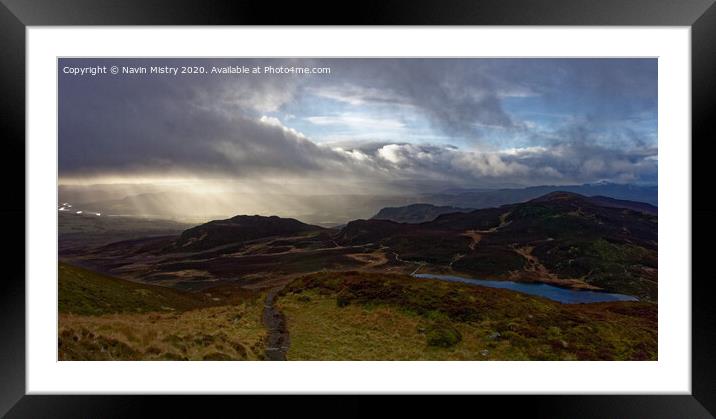 A view from Ben Vrackie Framed Mounted Print by Navin Mistry