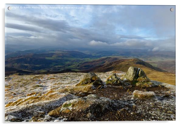 A view from the summit of Ben Vrackie Acrylic by Navin Mistry