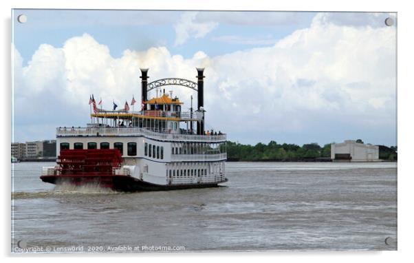 Steamboat on Mississippi river Acrylic by Lensw0rld 